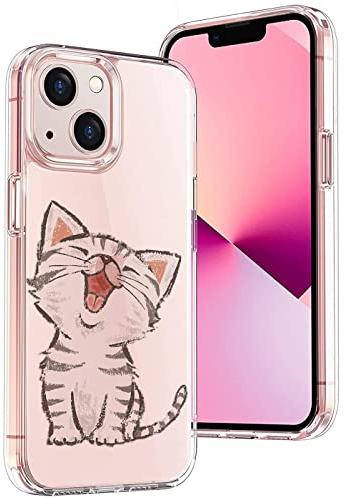 Verco Handyhülle für iPhone 14 Case, Premium Muster Handy Cover für Apple iPhone 14 Hülle weiches Flexibles TPU Case, Katze Motiv