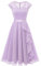 Wedtrend Abito da cocktail da donna, elegante, per matrimonio, elegante, linea A, con volant, lavanda, L