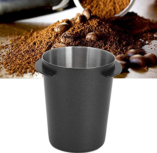 Kaffee Siebträger Dosierbecher, Kaffee Dosierbecher 54mm Edelstahl Kaffeemaschine Griff Dosierbecher Becher Kaffeepulver Feeder Teil Küche DIY… (Schwarz, 54mm)