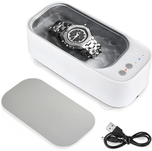 Pulitore ad Ultrasuoni 300ML 45KHz, Macchina per la Pulizia ad Ultrasuoni Professionale, Pulitore per Gioielli ad Ultrasuoni con 3 Mmodalità di Pulizia, Lavatrice ad Ultrasuoni per Orologi Anelli