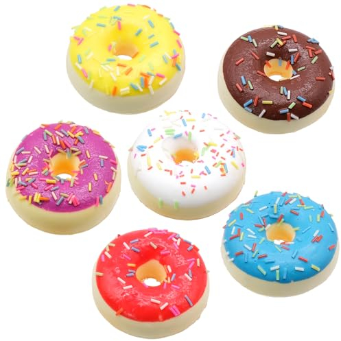 6 Stück Donuts Realistische, Künstliche Kuchen Fake Donuts Modell, Fotografie Requisiten Dekoration für Schaufenster, Ladenzubehör