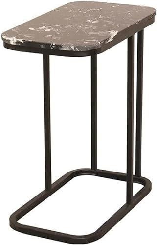 Comptoirs en Ardoise de marbre Salon Canapé Petit Salon Familial TV Petite Table Basse d'angle (Couleur : Noir+Marbre Noir)