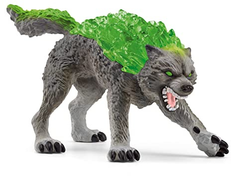 Schleich ELDRADOR | Granitwolf 70153 | ab 7 Jahren | 9 x 14 x 7 cm | detailgetreue Wolf Sammelfigur | mit transparenten Rückenkristallen | tolles Geschenk für Mädchen und Jungen