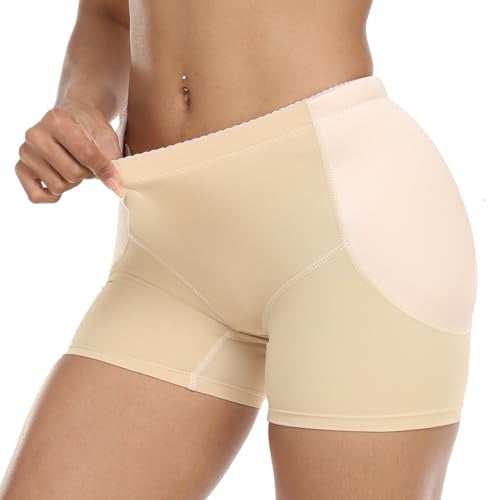 Womens Hip Enhancer Pads Shapewear Shorts Underwear Butt Lift M,Beige