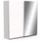 Demeyere 190011 Puerta corredera con Espejo y Armario Moderno, Color Blanco Mate y Acabados metálicos, 194,5 x 59,9 x 203 cm, Madera de ingeniería, Gris