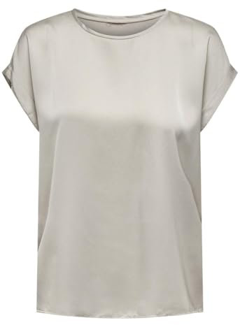 ONLY Onllieke S/S Satin Mix Top WVN Noos Chemisier à Manches Courtes, Lilas, L Femme