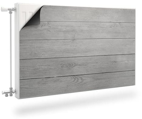 Muralo Radiator Cover, Magnetic Radiator Cover for Panel Radiators Made of Steel or Sheet Metal - Odourless and Safe for Health - Horizontal Grey Boards Width 90 cm x Height 60 cm