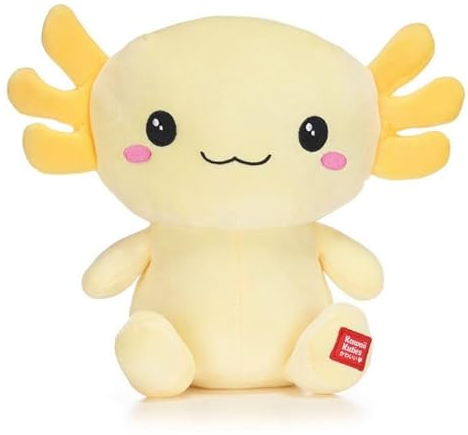 UKToyworld Kawaii Kuties Axolotl Salamander Plüschtier, 25 cm, Pastellgelb