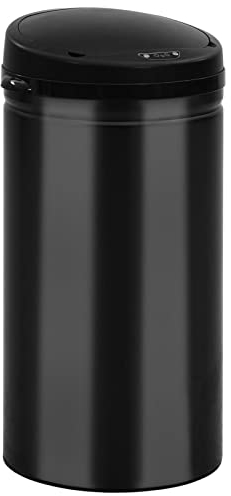 ShGaxin Poubelle avec capteur automatique 50 l en acier au carbone noir, poubelles de cuisine, poubelle de cuisine, poubelle de cuisine, recyclage des ordures