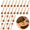 Hariendny 30 PCS Small Wooden Spoons Condiments Spoons Tiny Bath Salt Wooden Scoop 3 Inch Mini Wooden Bulk Spoons Small Spoons for Spice Jars Salt Honey Seasoning Condiment Sugar