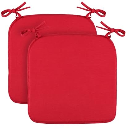 Bestlivings Sitzkissen (2er Pack/Bordeaux) Stuhlkissen mit Haltebändern 38cm x 38cm - Öko-Tex Zertifiziert - Sitzauflage Uni, Canvas Stuhlauflage