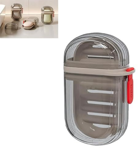 BAWUTZ Étui à Savon de Voyage Portable Avec Couvercle et Couche Drainante - Pour Douche, Salle de Bain, Camping (1PC, Schwarz)