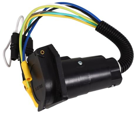 JECOMPRIS Prise pour Remorque Broches Adaptateur Électrique De Trafic pour Camping-Car Connexion Rapide Et Facile Prise De Remorque Étanche avec Support De Montage