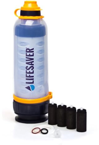 LifeSaver® Wasserfilterset Solo Emergency Preparedness Pack | Wasserfilterflasche (750ml) | Trinkflasche filtert 99,9999% aller Bakterien | Trinkwasser bis zu 6.000 Liter | Tragbarer Wasserentkeimer