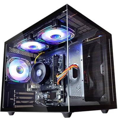 suevery PC Gamer Ordinateur Tour Gaming Fixe AMD R3-3300U Processeur 3,5 GHz 16 Go de RAM DDR4 512 Go SSD NVMe Windows 11 Home Noir