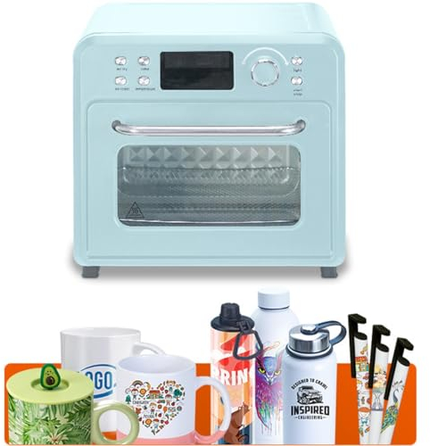 QYOEGSQ Machine de Four à Sublimation,Four à Convection 16L pour Tasses à Sublimation,Tasses Vierges,Machine de Presse à Chaud 1400W pour gobelets à Sublimation,pour gobelets,Tasses,Bouteilles d'eau