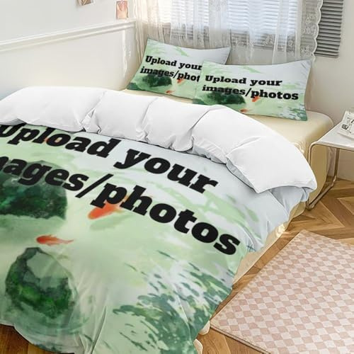 Personalisierter Bettbezug,Personalisierte Decke Mit Foto,Individuelles BettwäSche-Set Mit Foto/Text/Logo, Diy-Design, Bettbezug Speziell FüR Freunde, Paare, Baby Geburtstag, Jahrestag,custom,79x
