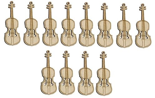 Abaodam 12 Stück Mini Geige Miniatur Geige Kleinste Spielzeuge Geige Anfänger Mini Mini Geige Miniaturen Puppe Geige Geige Mini Dekoration Aus Holz