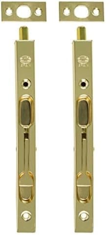 Amig - Pasador de Embutir | 162 x 17 mm | Adecuado en Puertas de Paso de Madera | Cierre Automático Vertical | Pestillo para Baño, Dormitorio o Despacho | Cerrojo de Seguridad | Acero Dorado