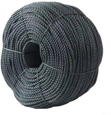 Besttoolifes Corde noire en polyéthylène haute densité de 8 mm de diamètre, 20 m de long pour utilisation marine, serre, utilisation industrielle, traitée aux UV, résistante à l'humidité, à l'abrasion