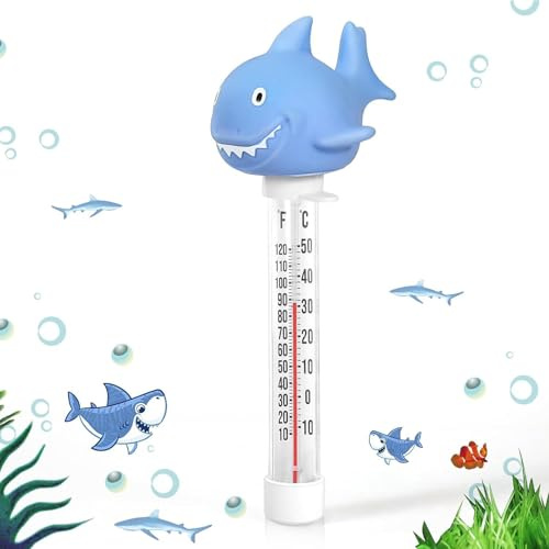 Pool Thermometer, Floating Poolthermometer, Hai Schwimmend Wasserthermometer, Schwimmendes Temperaturmessgerät, Wassertemperaturmesser Für Innen Und Außen Pools, Spa, Aquarien, Fischteiche