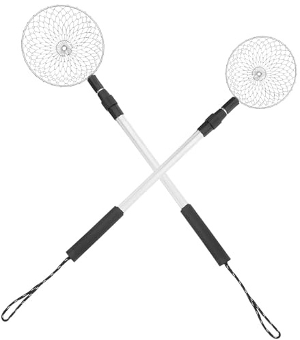 Gogogmee 2 pezzi Palette Setaccio per Sabbia da Spiaggia con Manico Telescopico in Alluminio Sifter Resistente in Acciaio per Raccolta di Gusci e Giochi Estivi