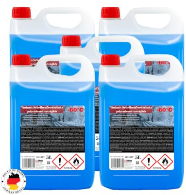 Wotan's 25 Liter Scheibenfrostschutz - 60 Grad | Frostschutz Konzentrat für die Auto Scheibenwaschanlage | Scheibenfrostschutz Konzentrat 25L (5 x 5L) | Frostschutzmittel Scheibenwaschanlage