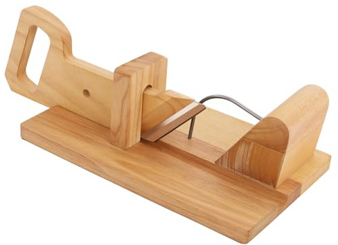 Trancheuse Saucisson Guillotine, Coupe Charcuterie Manuel en Bois avec Lame Inox 420, Goupille Sécurité, Tranches Uniformes pour Saucisson Fromage Légumes, Cadeau Cuisine 28.5x16.5cm