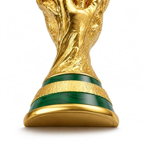 SUNIBAO Fußball Weltcup Pokal Replik, Hercules Cup Stil Champion Auszeichnung, Harz Fußball Sammlerstück Souvenir für Fans, Büro Bar Vitrine Dekoration,27cm