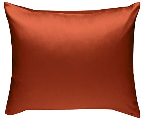 Bettwaesche-mit-Stil Mako-Satin Baumwollsatin Kissen Kissenbezug Uni einfarbig zum Kombinieren (Kissenbezug 40 cm x 40 cm, Orange) viele Farben & Größen