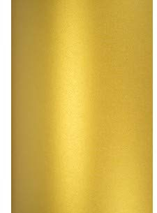Netuno 20x Bastelpapier Perlmutt Gold DIN A4 21 x 29,7 cm 120g Aster Metallic Cherish Effektpapier Glanzpapier farbig glänzend bedruckbar für Einladungen Hochzeit Geburtstag Weihnachten Taufe