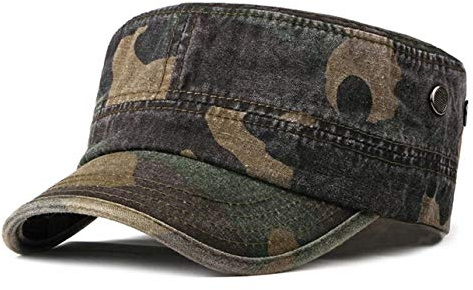 Armee Kappe Herren Camouflage Military Flat Top Cap Wandern Kadett Mütze