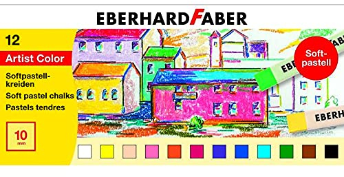 Eberhard Faber 522512 - Artist Color Softpastellkreiden in 12 brillanten Farben, weicher Abstrich, im Kartonetui, zum Mischen und Verreiben, ideal für flächiges Malen, in der Schule und Freizeit