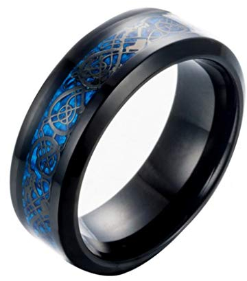 U/K PULABO Herren Punk Dragon Design Band Titan Stahl Fingerring Hochzeit Schmuck Geschenk stilvoll und beliebt praktisch