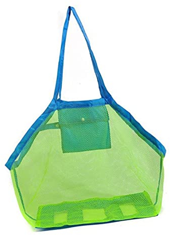 Hangarone Strandspielzeug Tasche Strandtasche Mesh Beach Bag, Faltbar Tragbare Sandspielzeug Wasserspielzeug Rücksack, Netztasche Aufbewahrungstasche