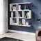 ELEGANT Wall Mounted Shelf Bookcase, Multi-Compartment Display Wall Shelves, Perfect for Living Room, Bedroom, Bookcase Storage Home Furniture,White