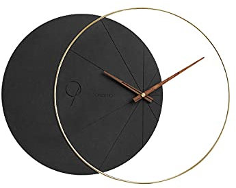 ONZENO Design Wanduhr 'The Black Moon.' ohne Tickgeräusche