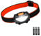 Detake LED Head Torch, Super Bright Lightweight LED Headlamp with 3 Lighting Modes, Battery Powered Waterproof LED Headlight for Camping, Running, Cycling, Fishing, Hiking, Reading, Outoor Sports