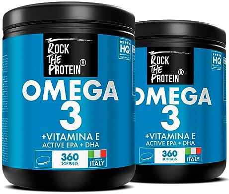 Omega 3 Dha Epa 720 Gélules Fish Oil 2000mg Par Dose, Huile De Poisson 360mg EPA, 240mg DHA (2 Par Jour) Complement Alimentaire Omega3 Concentre En Acides Gras Essentiels Rock The Protein®