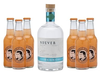 Tequila Nueve B Paloma Set - Tequila Nueve B Blanco & 6 Flaschen Thomas Henry Pink Grapefruit Limonade (Bundle)