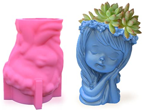 DIYBravo Epoxidharz Silikonform Einzigartig Mädchen Körper Geformt Vase Blumentopf Stifthalter Schminkhalter Ornamente Resin Formen für Ton Polymore Clay Zuhause Büro Dekoration