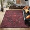 Waschbarer Teppich Flachgewebe Robust Orientalisch Design Vintage Optik rutschfest Teppich Wohnzimmer, Farbe: Rot, Größe: 160 x 230 cm