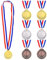 JKDHJK 6 Stück Gold Silber Bronze Award Medaillen, Olympia Gold Silberne Bronze Medaillen mit Band Legierung Medaillen für Kinder Wettbewerbe und Party Dekorationen