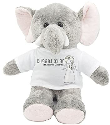 Kilala kuscheliger Elefant mit Schutzengel und Blumenkranz Plüschtier Krankenbesuch (ohne Name)