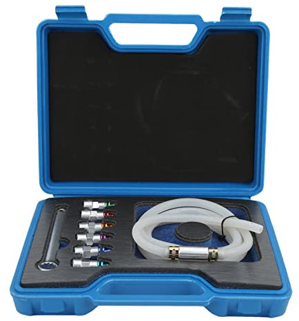 VOBOR Brake Bleeder Wrench Kit, Bleeder Wrench Drain Hose Kit Brake Bleeder Adapter Wrench 7‑12mm 6 Adapters 1 Drain Hose