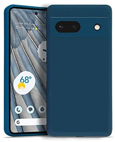 KRUSKY Liquid Silicone Case for Google Pixel 7a, Soft Gel Rubber Anti-scratch Shockproof Slim Full Body Protection Phone Case Cover Compatible with Google Pixel 7a (Blue)