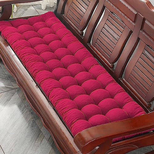NENIUX Verdickte Bankkissen, 2- und 3-Sitzer-Garten-Sitzkissen, Veranda-Bank-Unterlagen, Schaukelstuhlpolster, Möbelpolster für Terrasse, Küche, Esszimmer, Büro, Indoor/Outdoor, 125 x 48 x 8 cm, Rot