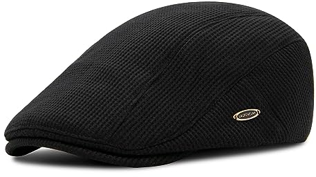 YAMEIZE Gorra Retro Flat Cap Cabbie Invierno Ajustable Newsboy Sombrero para Hombres Mujeres Ivy Cap Boina de Algodón de Moda Peaky Flat Cap Conducción