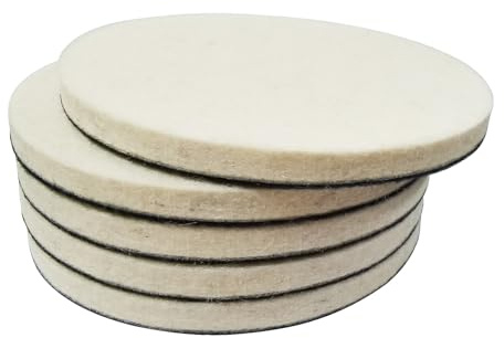 JUNLIXN Wollfilz-Polierpads, 12,7 cm, 5 Stück Woll-Polierscheiben, Polierpads, Beflockung, Klettverschluss auf der Rückseite für Exzenterschleifer