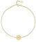 Pulsera de mujer original con inicial grabada en un circulo. Pulsera de acero quirúrgico bañada en oro/plata para mujer, niña ideal para regalo cumpleaños. Joyería mujeres (M, Baño en oro)
